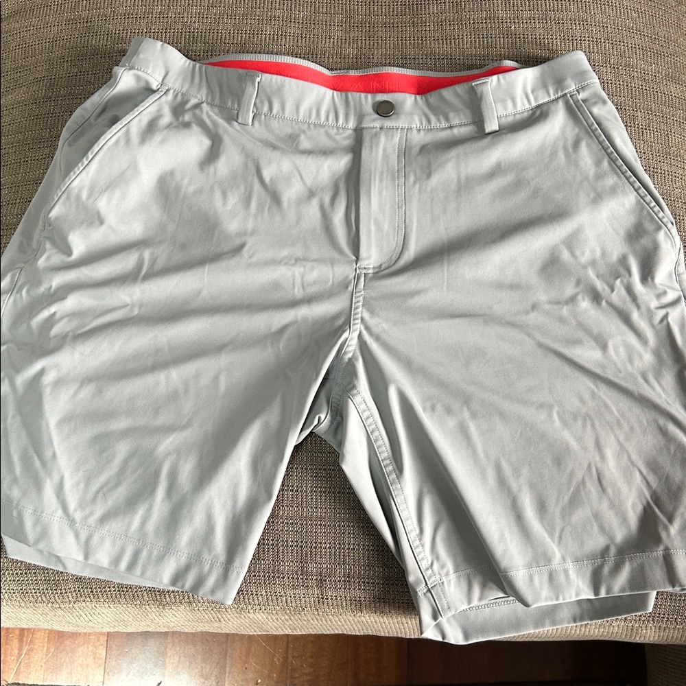 Men's Gray Flat Front Shorts
